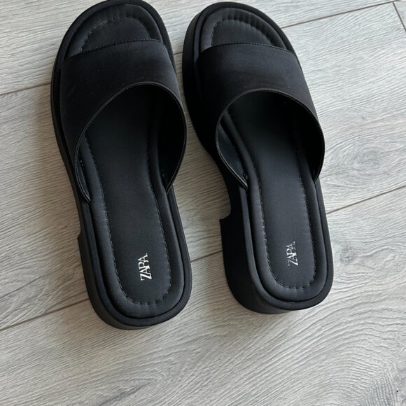 ZARA CHUNKY SATIN SANDLES SIZE 41 - Picture 2 of 5